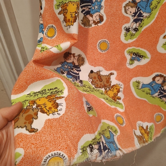 1978 The Whimsical World Of Barbara Alexander Vintage Fabric Piece 1+Yds.Sewing - Picture 7 of 7